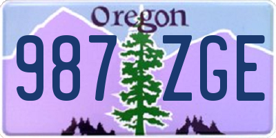 OR license plate 987ZGE