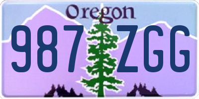 OR license plate 987ZGG