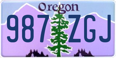 OR license plate 987ZGJ