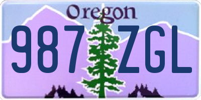 OR license plate 987ZGL