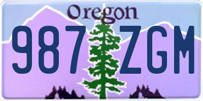 OR license plate 987ZGM