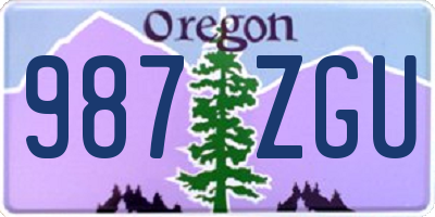 OR license plate 987ZGU