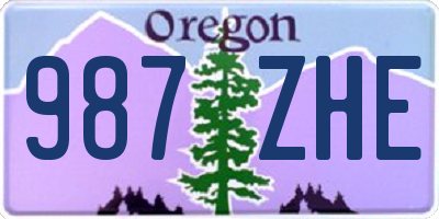 OR license plate 987ZHE