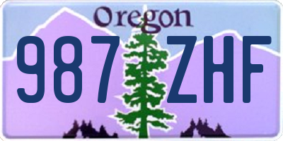 OR license plate 987ZHF