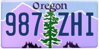 OR license plate 987ZHI