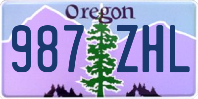 OR license plate 987ZHL