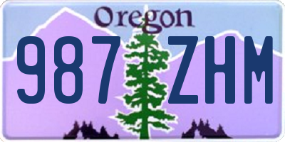 OR license plate 987ZHM