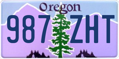 OR license plate 987ZHT