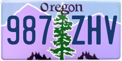 OR license plate 987ZHV