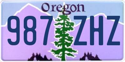 OR license plate 987ZHZ