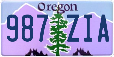 OR license plate 987ZIA