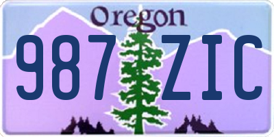 OR license plate 987ZIC