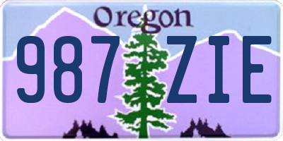OR license plate 987ZIE