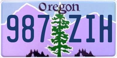 OR license plate 987ZIH