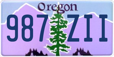 OR license plate 987ZII