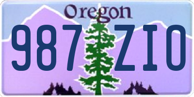 OR license plate 987ZIO