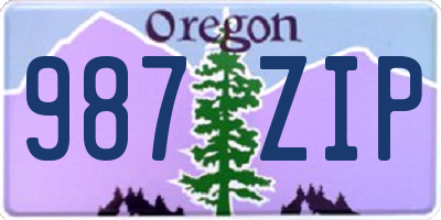 OR license plate 987ZIP