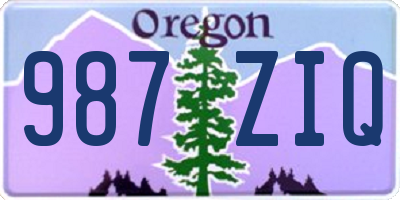 OR license plate 987ZIQ