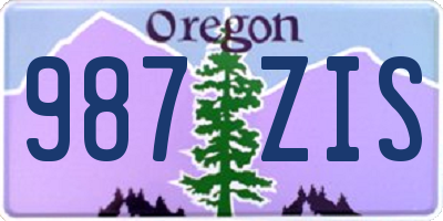 OR license plate 987ZIS