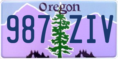 OR license plate 987ZIV