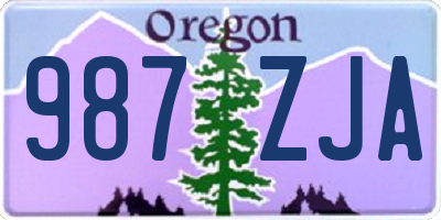 OR license plate 987ZJA