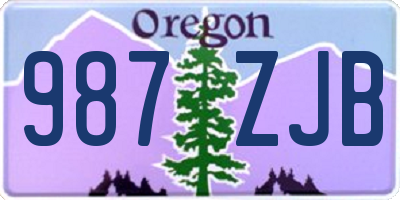 OR license plate 987ZJB