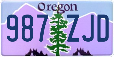 OR license plate 987ZJD