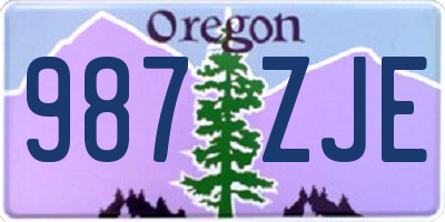 OR license plate 987ZJE