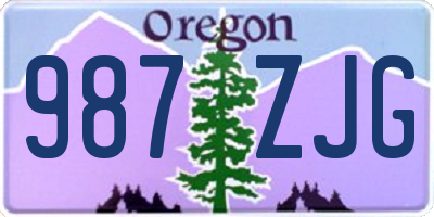 OR license plate 987ZJG