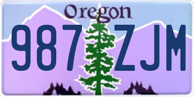 OR license plate 987ZJM