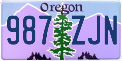 OR license plate 987ZJN