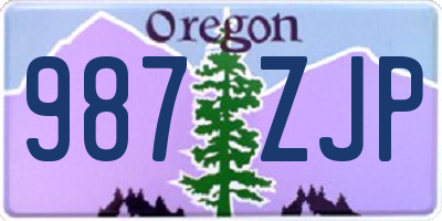 OR license plate 987ZJP