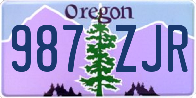 OR license plate 987ZJR