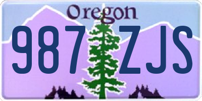 OR license plate 987ZJS