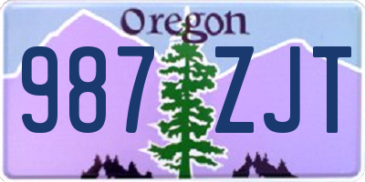 OR license plate 987ZJT