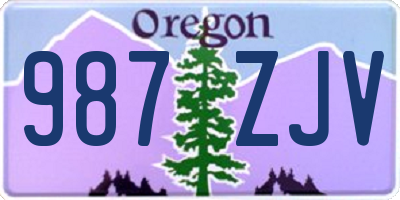 OR license plate 987ZJV