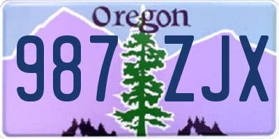 OR license plate 987ZJX