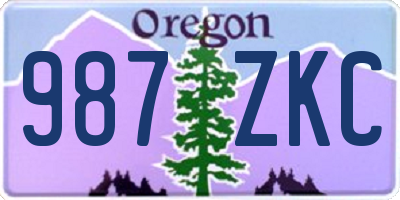 OR license plate 987ZKC