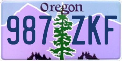 OR license plate 987ZKF
