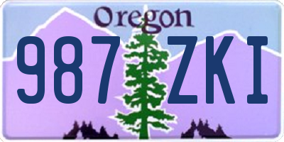 OR license plate 987ZKI