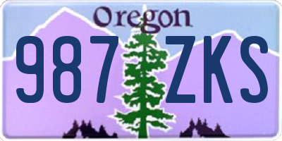 OR license plate 987ZKS