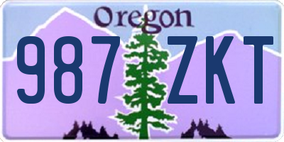 OR license plate 987ZKT