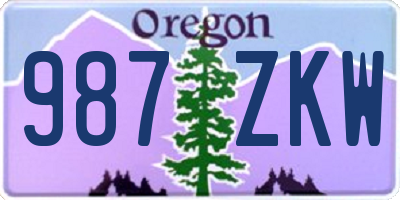OR license plate 987ZKW