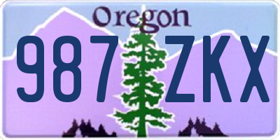 OR license plate 987ZKX