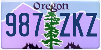 OR license plate 987ZKZ