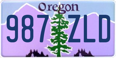 OR license plate 987ZLD