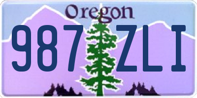 OR license plate 987ZLI