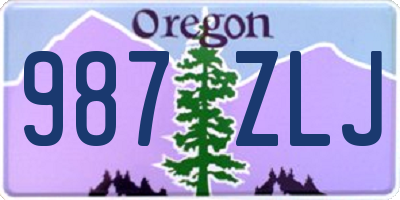 OR license plate 987ZLJ