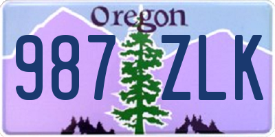 OR license plate 987ZLK