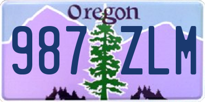 OR license plate 987ZLM